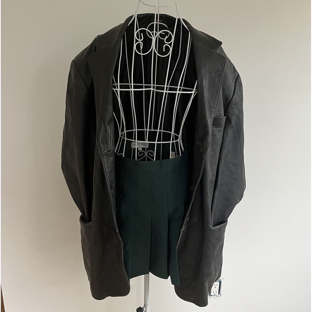 Vintage J. Ferrar Leather Blazer Jacket Mens Large Black Vintage Coat 90s Grunge